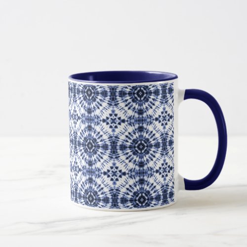 Dark Blue Tie Dye Pattern Mug
