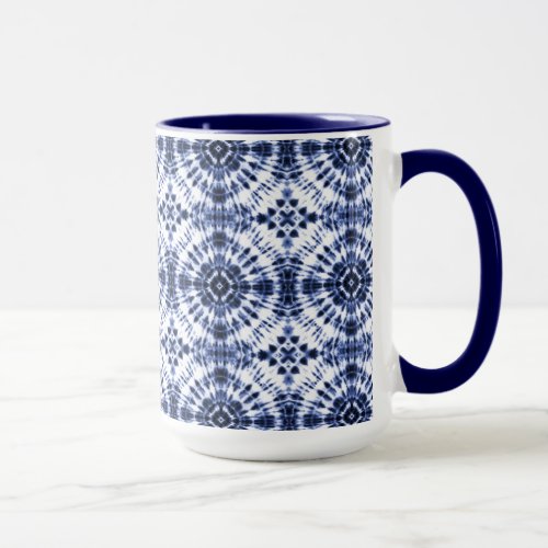 Dark Blue Tie Dye Pattern Mug