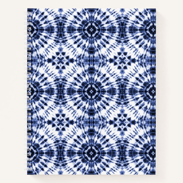 Dark Blue Tie Dye Pattern Notebook (Front)