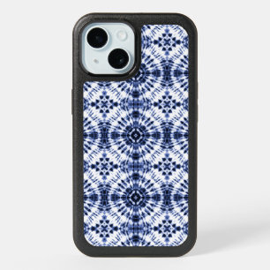 Dark Blue Tie Dye Pattern iPhone 15 Case
