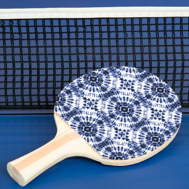 Dark Blue Tie Dye Pattern Ping Pong Paddle (Insitu)