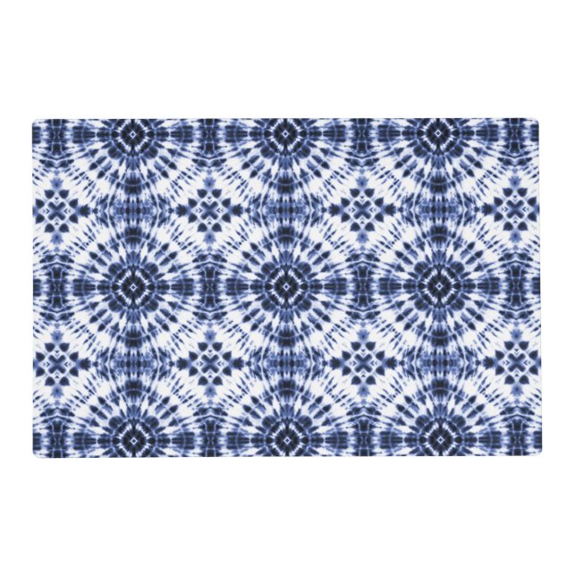 Dark Blue Tie Dye Pattern Placemat (Front)