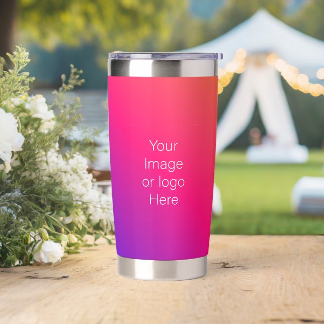 Dark Blue Traveler Gradient Personalize Insulated Tumbler (Wedding)