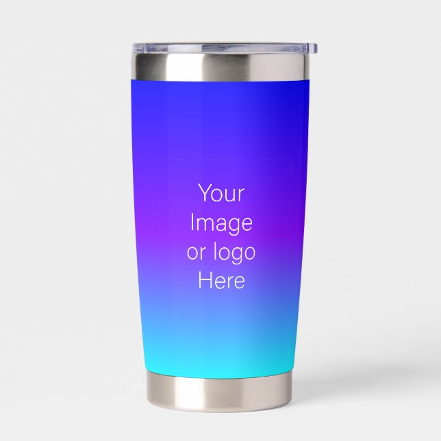Dark Blue Traveler Gradient Personalize Insulated Tumbler (Left)