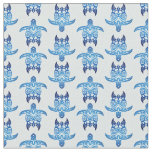 Dark Blue Tribal Honu Turtles Fabric