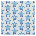 Dark Blue Tribal Honu Turtles Fabric