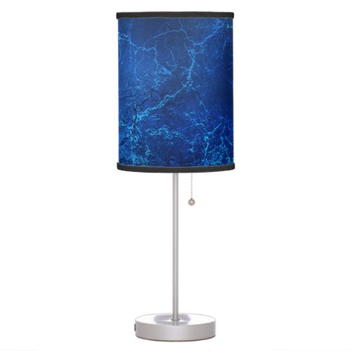 Dark Blue Veined Marble Look Lamp