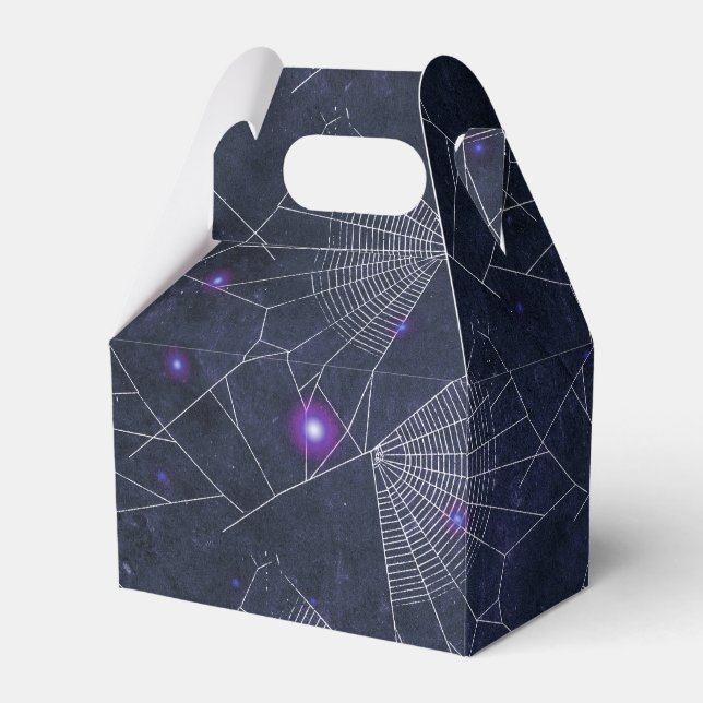 Dark Blue Vintage Grunge Halloween Favor Boxes (Front Side)