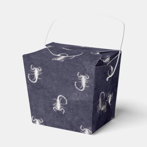 Dark Blue Vintage Grunge Scorpion Favor Boxes