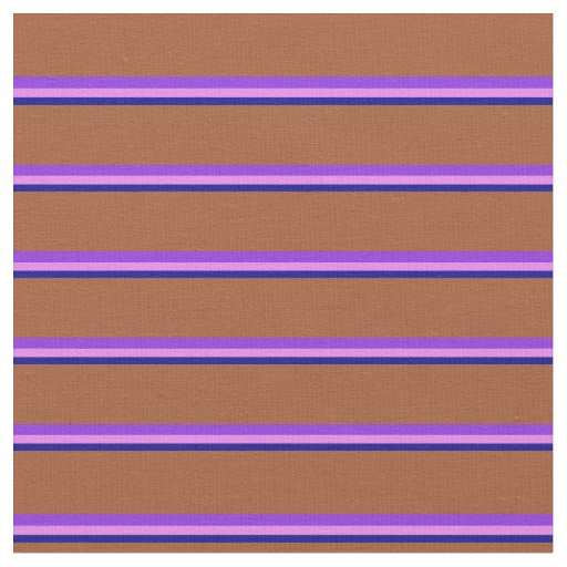 Dark Blue, Violet, Purple, and Sienna Lines Fabric