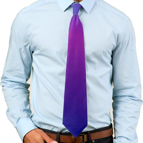 Dark Blue Violet Purple Electric Blue Gradient Neck Tie