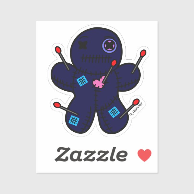Dark Blue Voodoo Doll Sticker (Sheet)