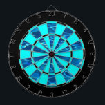 Dark Blue Water and Aqua / Black Accent Regulation Dart Board<br><div class="desc">Amazingly cool looking dappled pool water in a deep blue. The bright aqua combination with black makes it easy to detect areas to zoom into when throwing a dart.</div>
