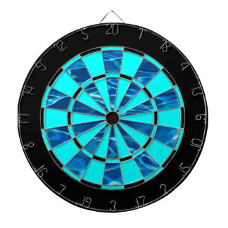Dark Blue Water and Aqua / Black Accent Regulation Dart Board