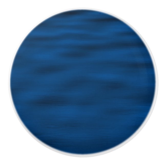 Dark Blue Water Ripples Ceramic Knob (Front)