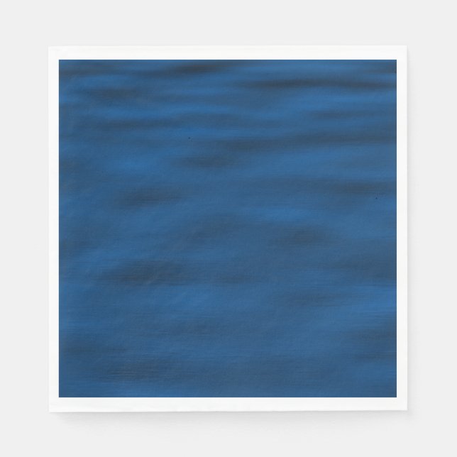 Dark Blue Water Ripples Paper Napkins (Front)