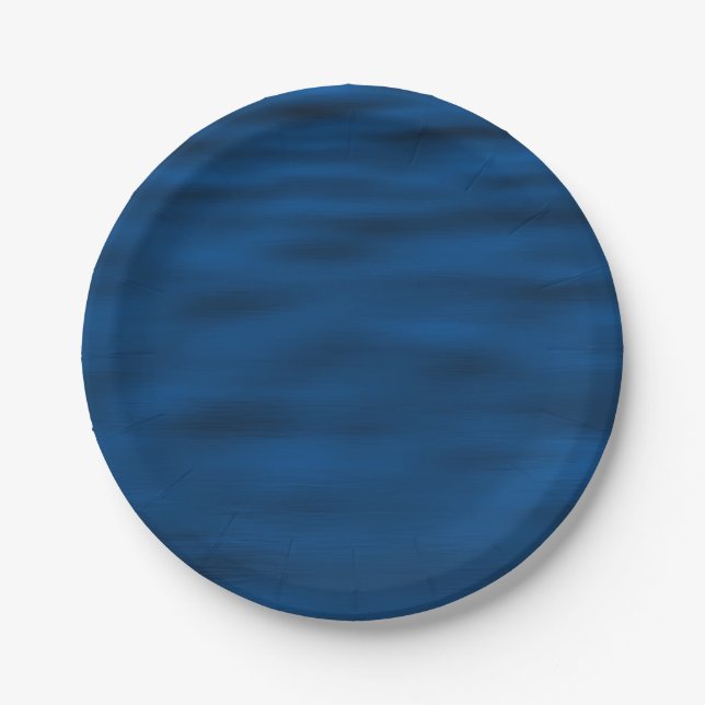 Dark Blue Water Ripples Paper Plates (Front)