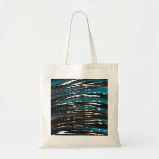 Dark Blue Wave Tote Bag (Front)