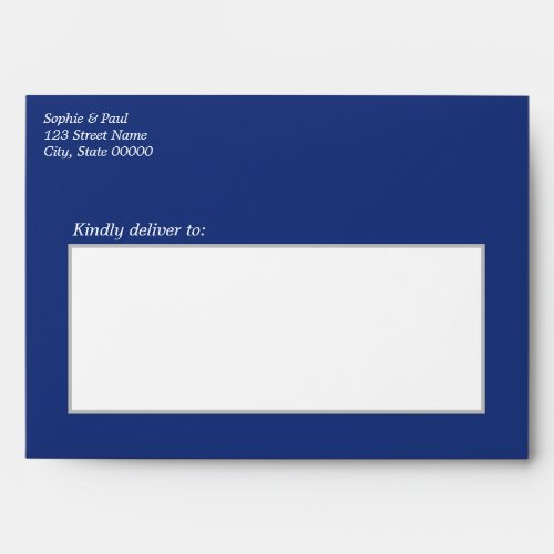 Dark Blue Wedding Invitation Envelope