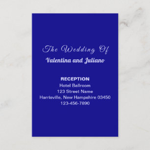 Dark Blue Wedding Reception Portrait Enclosure Card
