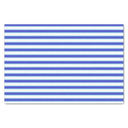 Dark Blue White and Pastel Blue Stripes Tissue Paper