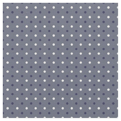 Dark Blue, white and slate gray dots Fabric