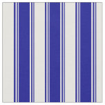 [ Thumbnail: Dark Blue & White Colored Stripes/Lines Pattern Fabric ]