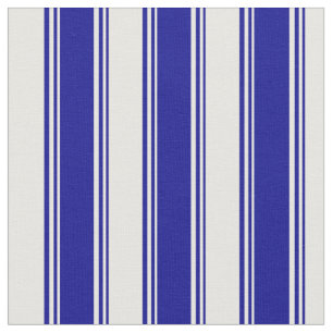 Dark Blue & White Colored Stripes/Lines Pattern Fabric