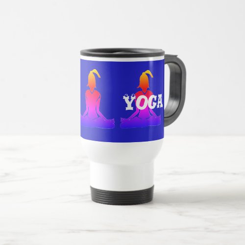 Dark Blue  White Commuter Java Yoga Travel Mug