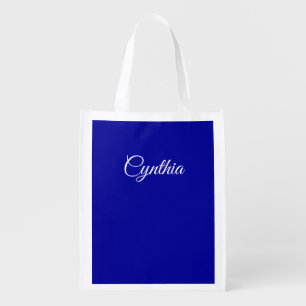 Dark blue & White in Elegance: Grocery Bag
