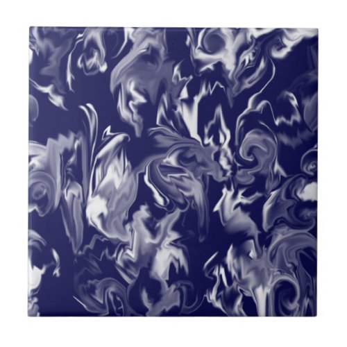 Dark Blue  White Mixed Color Tile