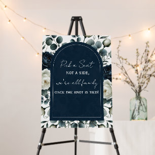 Dark Blue & White Modern Floral Greenery Wedding Foam Board