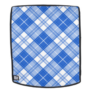 Dark Blue White Tartan Pattern yxm0uat9 diagonal Backpack