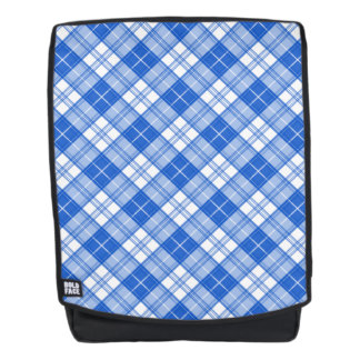 Dark Blue White Tartan Pattern yxm0uat9 diagonal Backpack