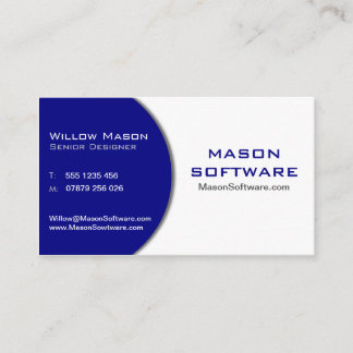 Dark Blue & White Technology Business Card