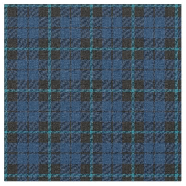 dark blue with blue strip plaid print fabric (Close Up)