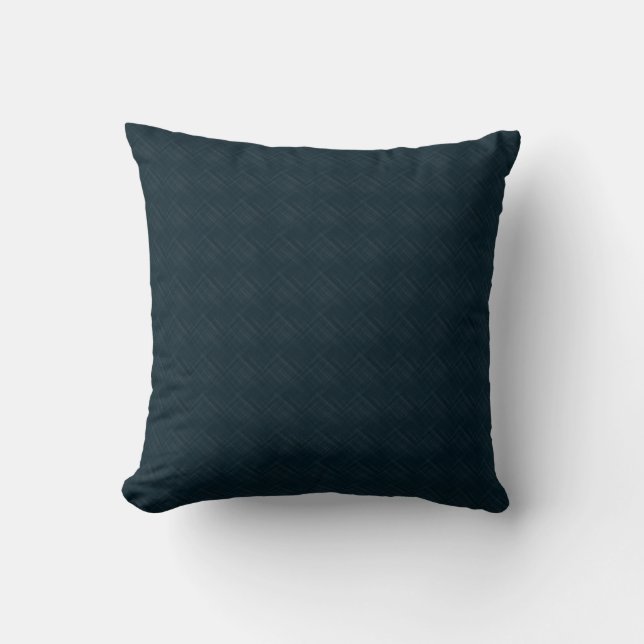 Dark Blue With Checkered Pinstripe Throw Pillow (Front)
