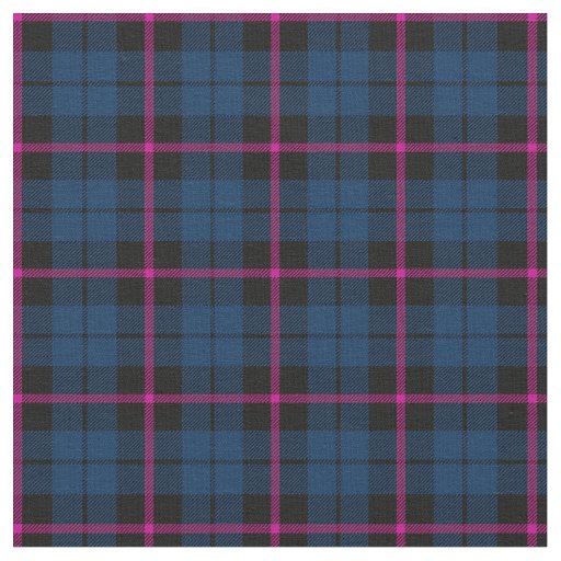 dark blue with pink strip plaid print fabric