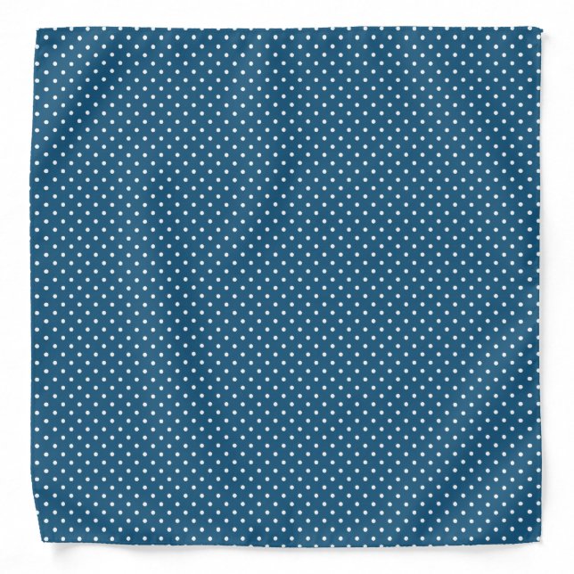 Dark blue with white polka dots bandana (Front)