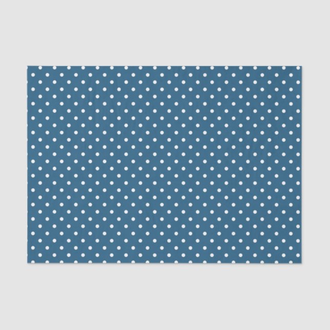 Dark Blue with White Polka Dots  Tissue Paper (Front)
