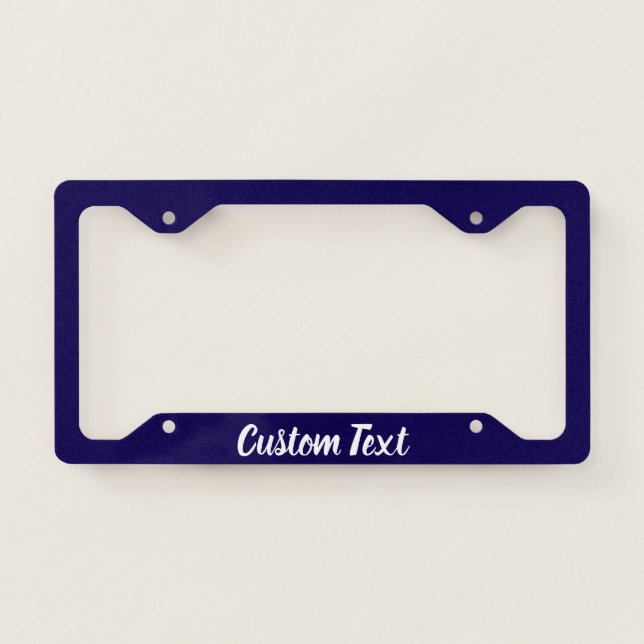 Dark Blue with White Script License Plate Frame (Front)