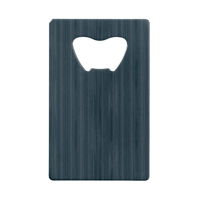 Dark Blue Woodgrain Credit Card Bottle Opener (Front)