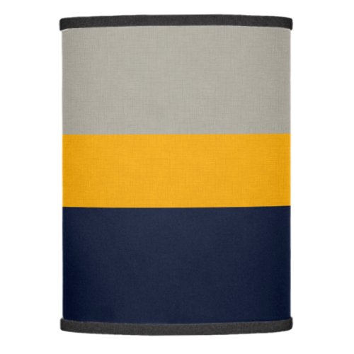 Dark Blue Yellow Gray striped Textured  Lamp Shade