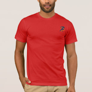 Dark Blue & Yellow Running Man Sport Left Chest T-Shirt