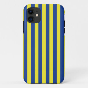 Dark Blue & Yellow Stripes iPhone 11 Case