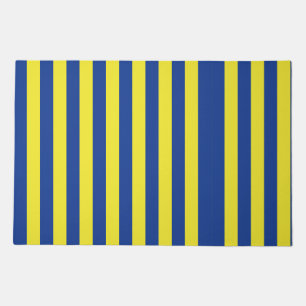 Dark Blue & Yellow Stripes Doormat