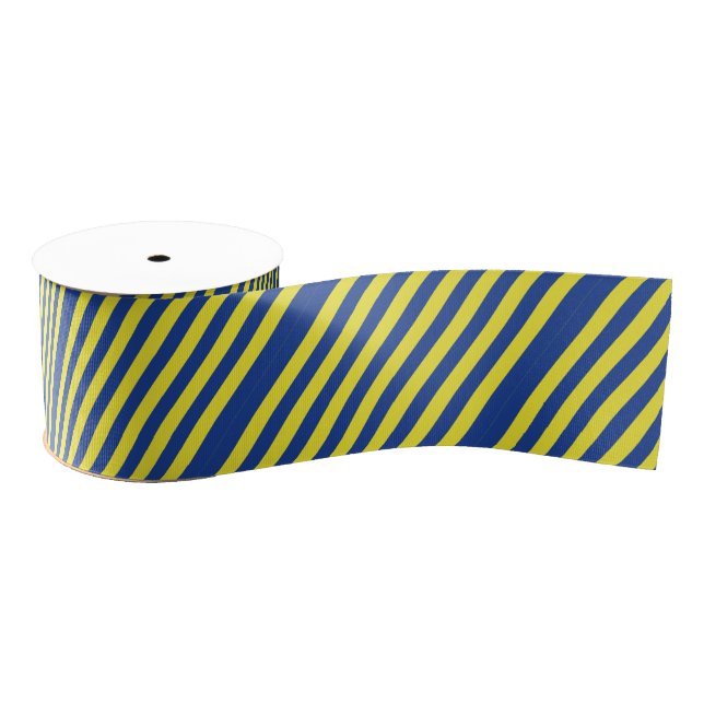 Dark Blue & Yellow Stripes  Grosgrain Ribbon (Spool)