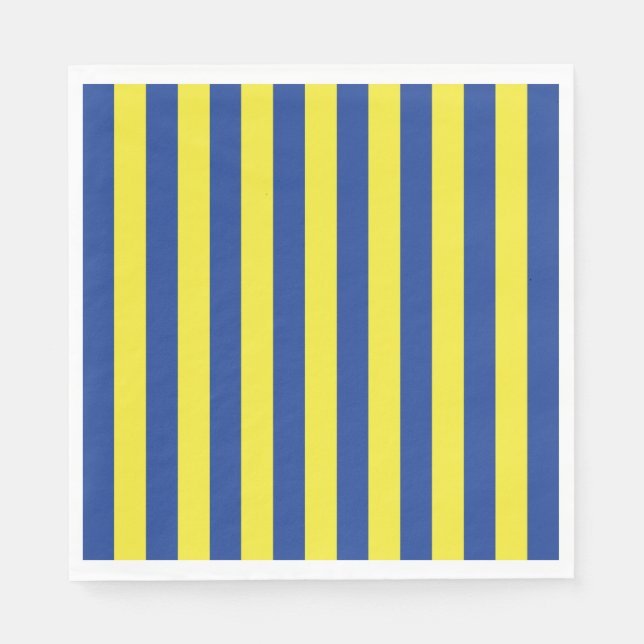 Dark Blue & Yellow Stripes  Napkins (Front)