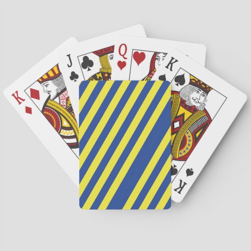 Dark Blue & Yellow Stripes  Poker Cards
