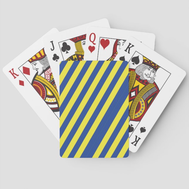 Dark Blue & Yellow Stripes  Poker Cards (Back)